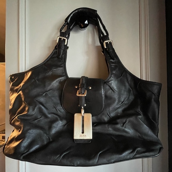 BOSS Black leather TOTE Hugo Boss purse - Picture 4 of 14